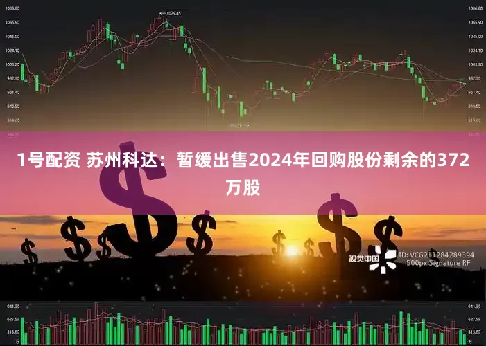 1号配资 苏州科达：暂缓出售2024年回购股份剩余的372万股